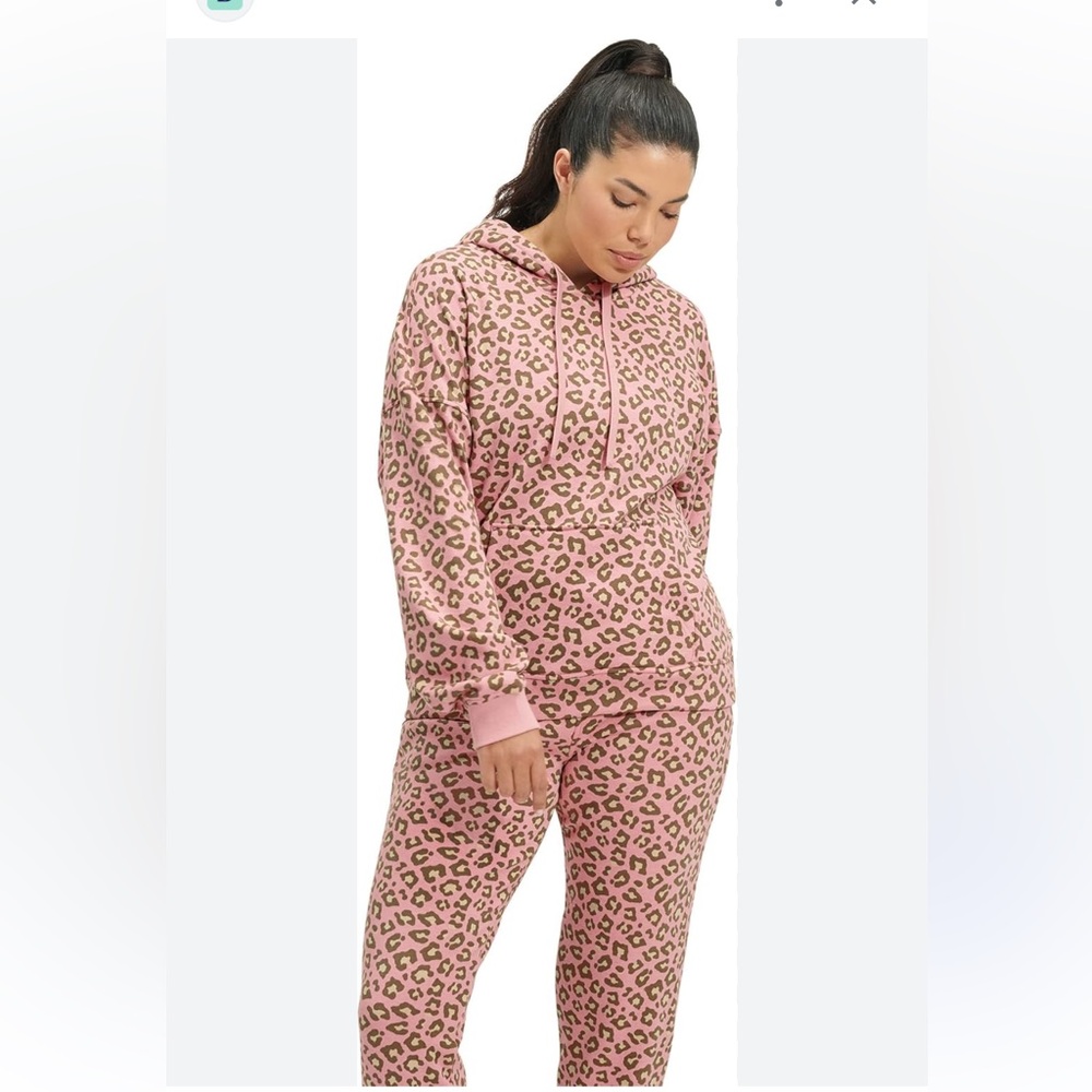 Pink Leopard Print Hoodie and Joggers Set